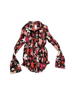 2000s Candela NWT Bell Long Sleeve Accordion Shirt Size 6 Deadstock